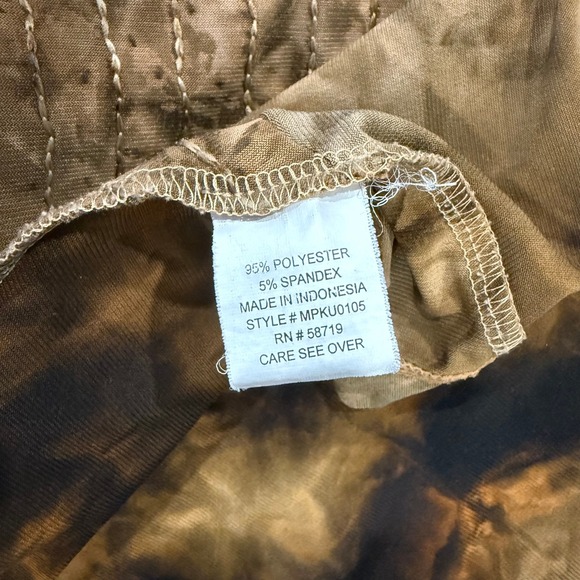 Y2K Brown Sequin Embellished Tie Dye‎ Short Sleeve Trendy Top Cute - Picture 5 of 7